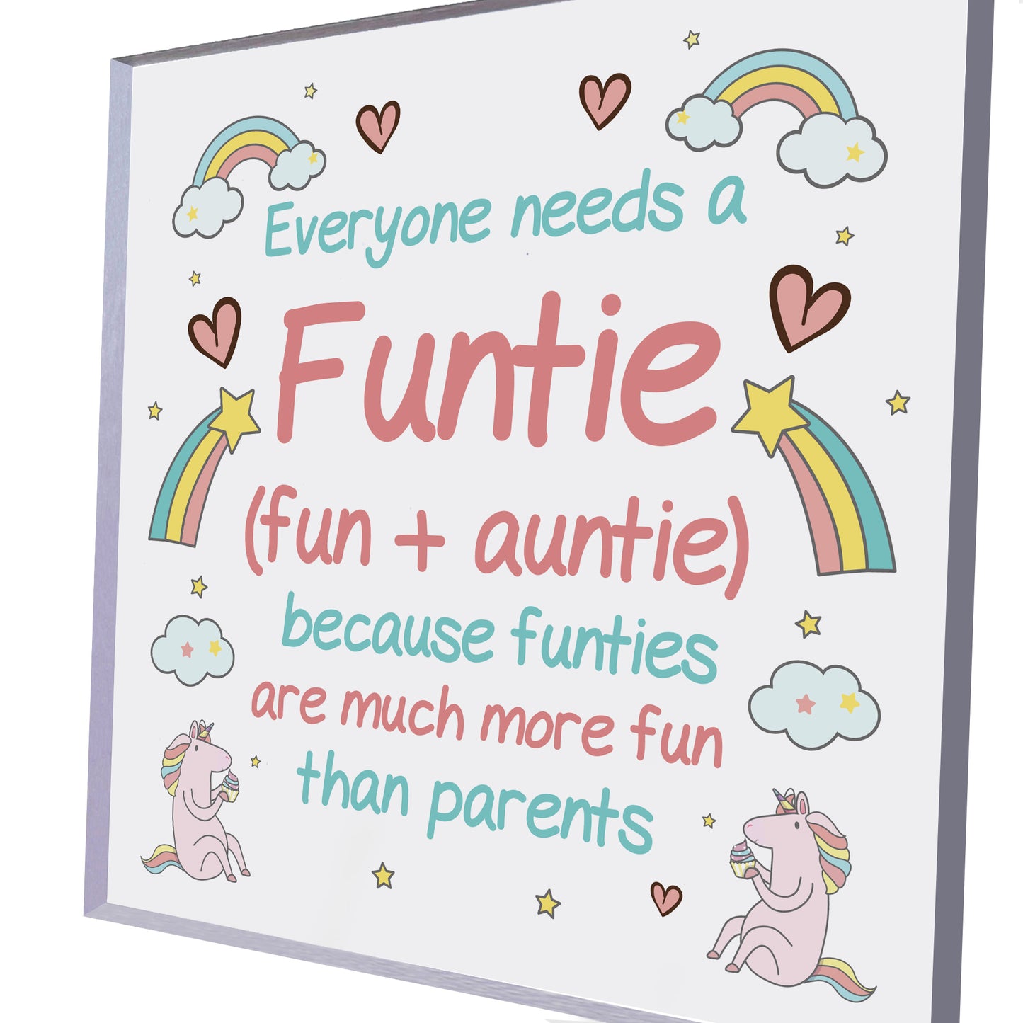 Auntie Gift Novelty Funtie Acrylic Block Funny Auntie Gifts