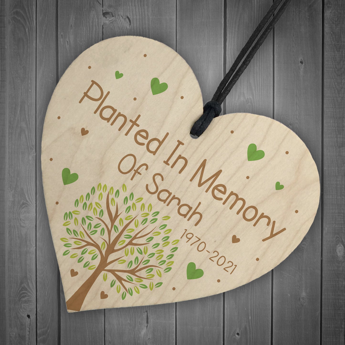 In Memory Plaque Mum Dad Nan Grandad Memorial Gift Wooden Heart