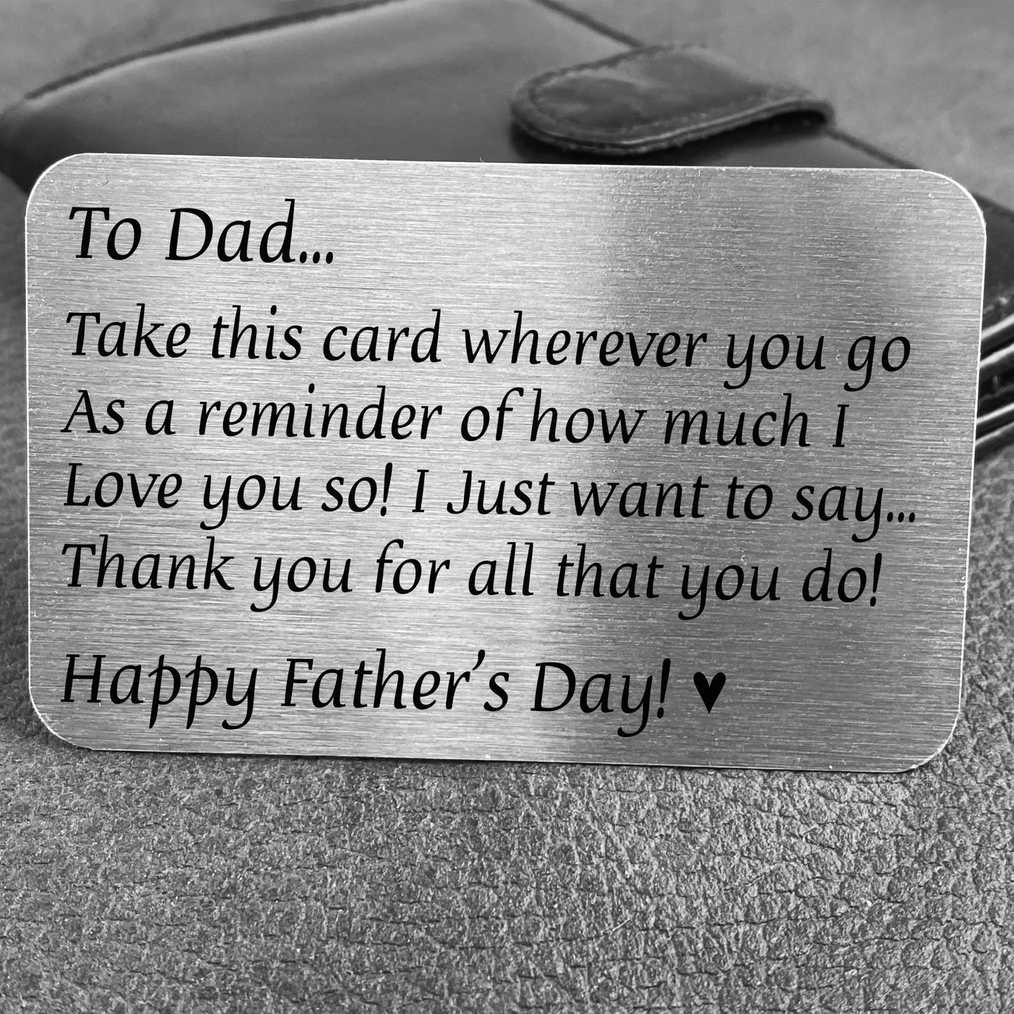 Fathers Day Poem Gift Metal Wallet Card Gift For Dad