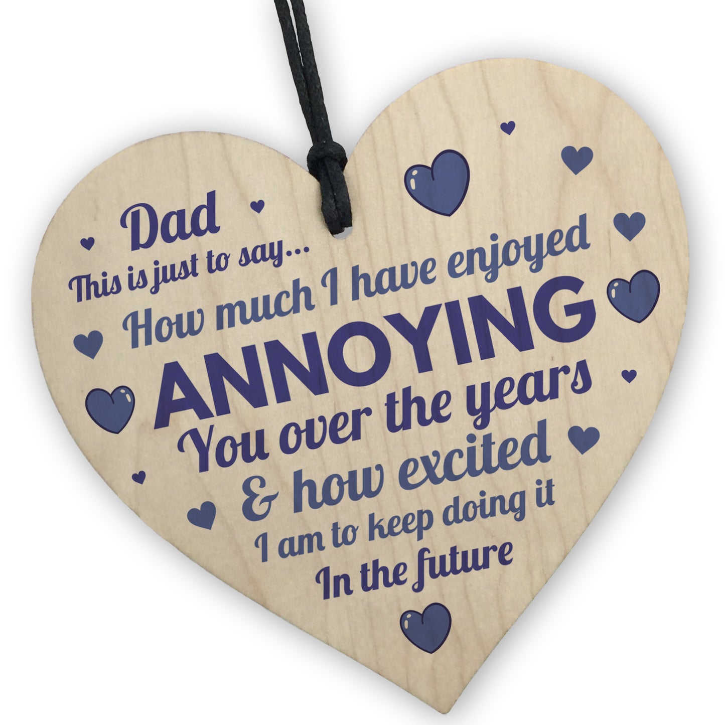 Fathers Day Card And Funny Wooden Heart Gift For Dad From Son