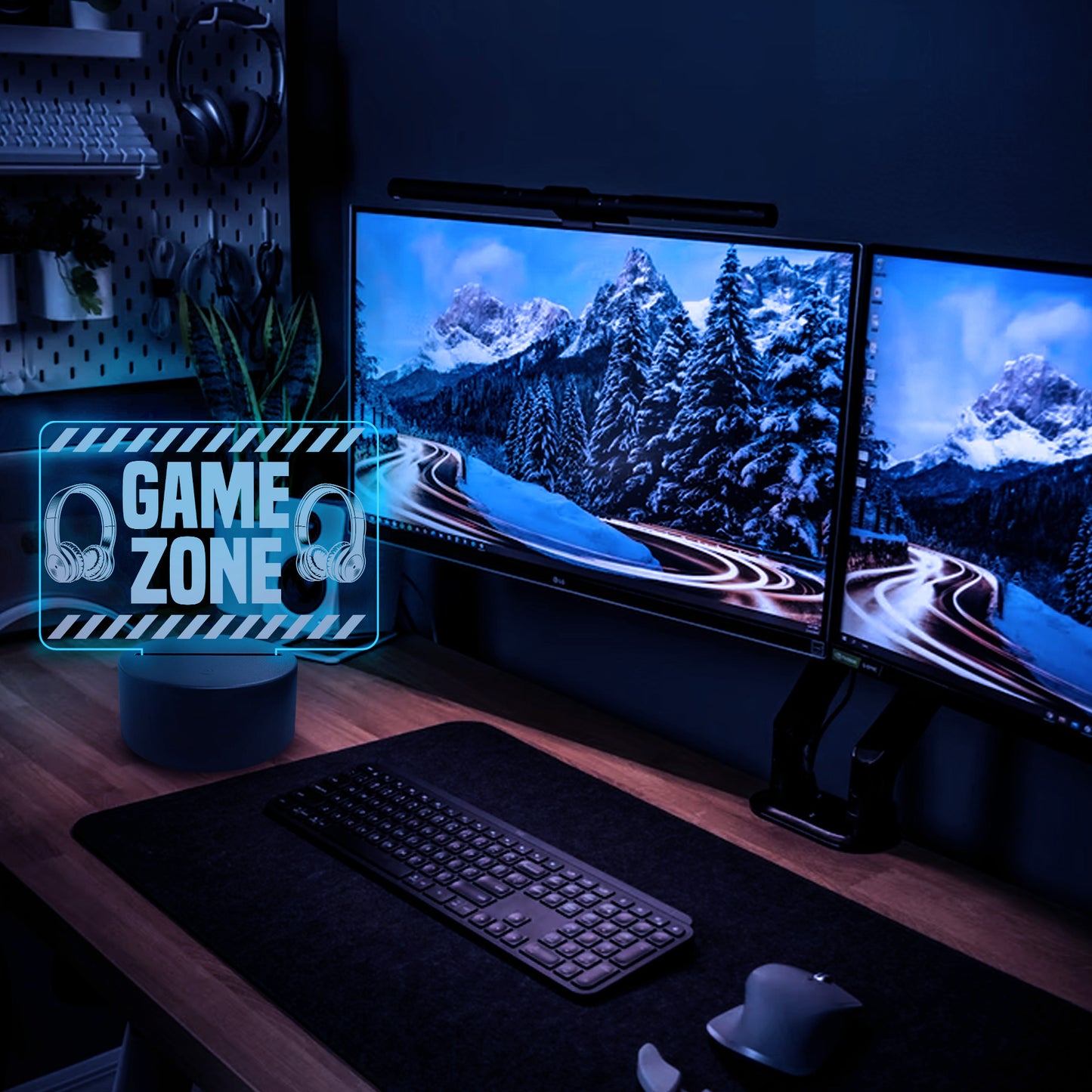 Gaming Room Neon LED Light Up Plaque GAME ZONE Sign Gamer Gifts