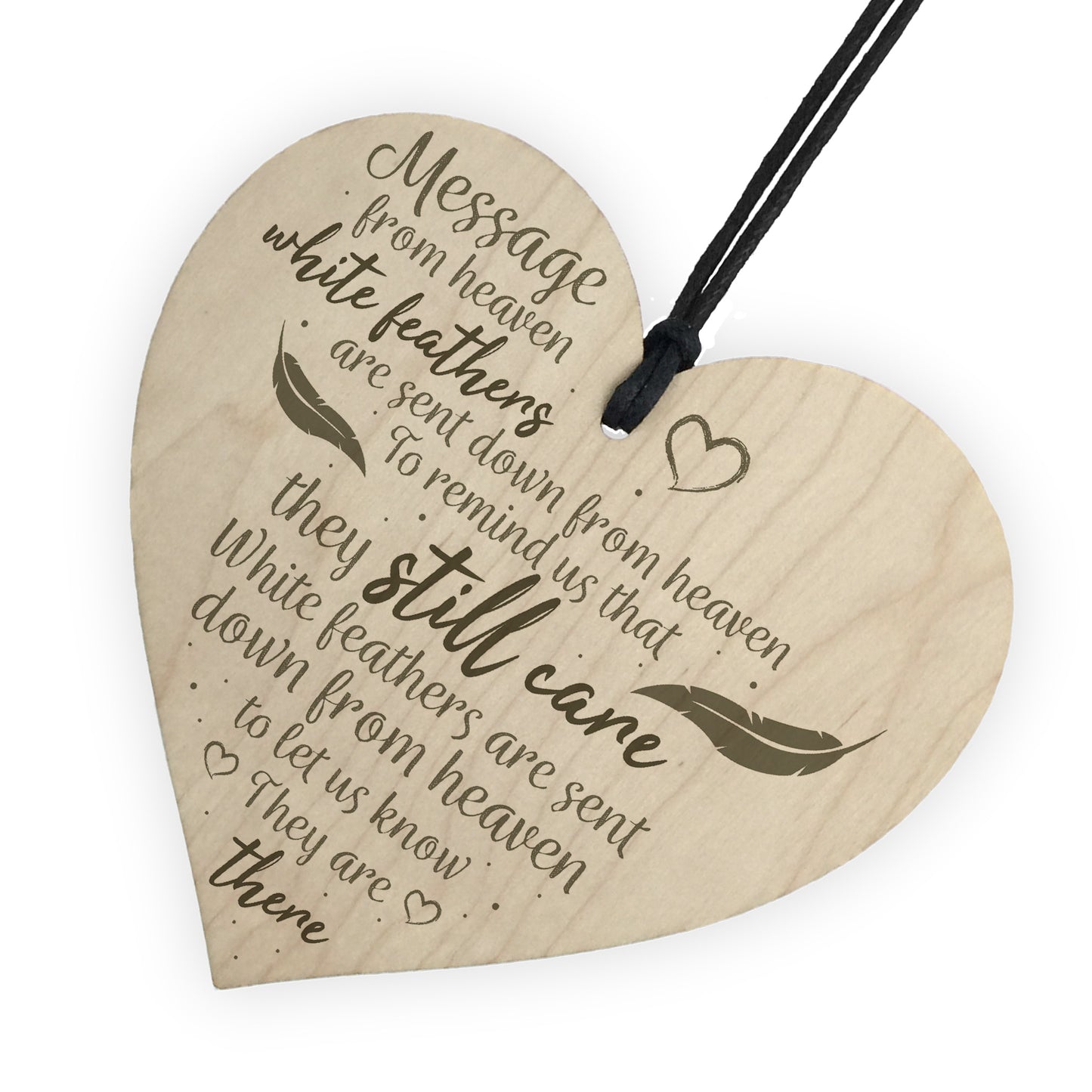 In Memory Hanging Wooden Heart Wall Plaque Mum Dad Memorial