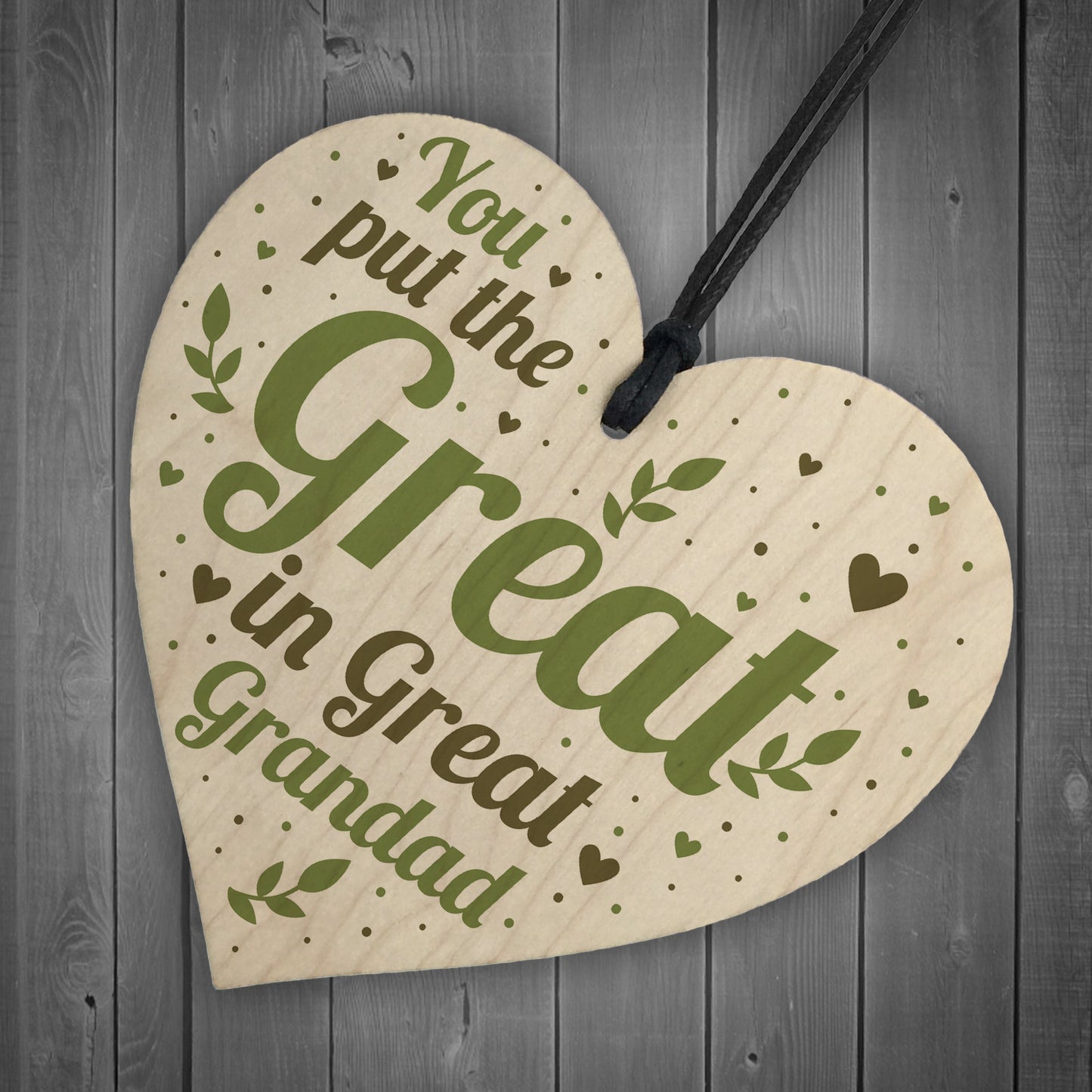 Great Grandad Birthday Christmas Card Gifts Wooden Heart Gift