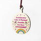 Auntie Gift For Christmas Hanging Wooden Tree Decoration Unicorn