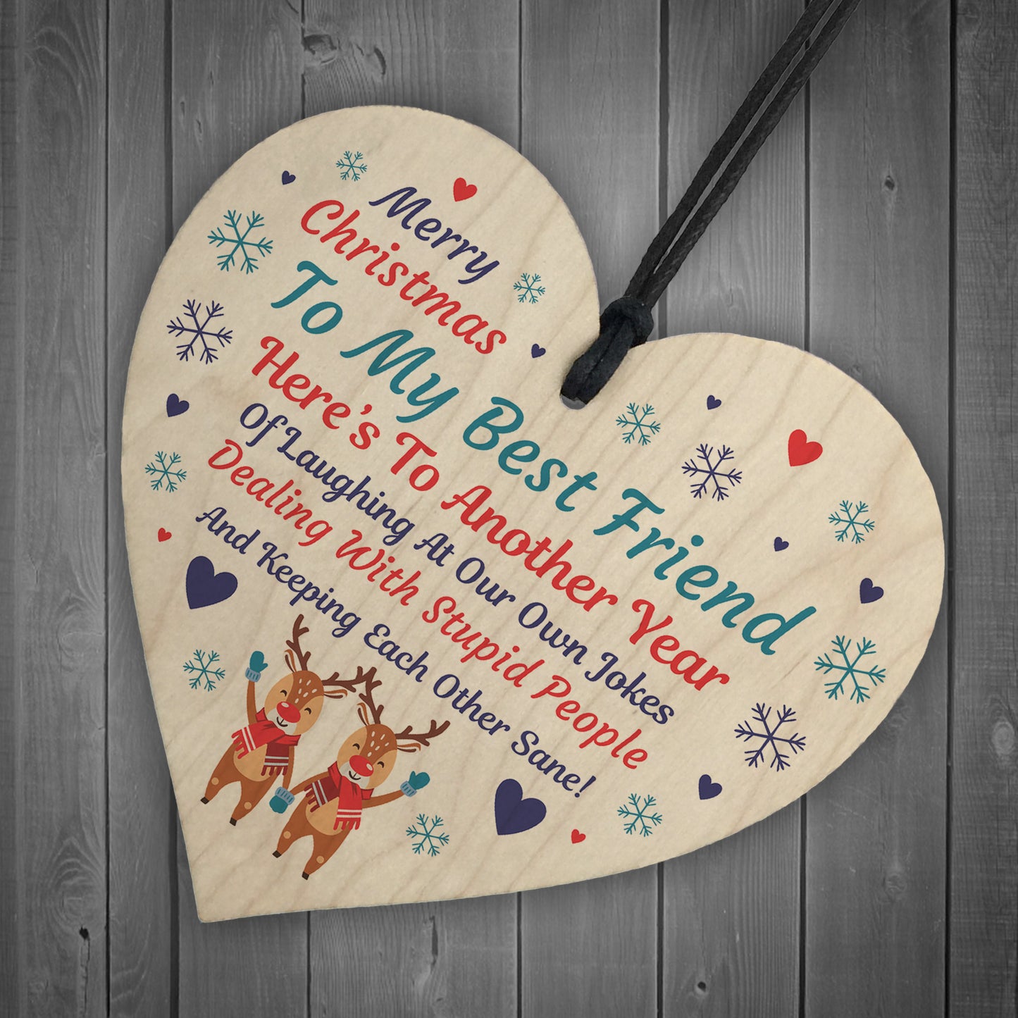 Best Friend Christmas Gift Poem Heart Christmas Decoration Gift
