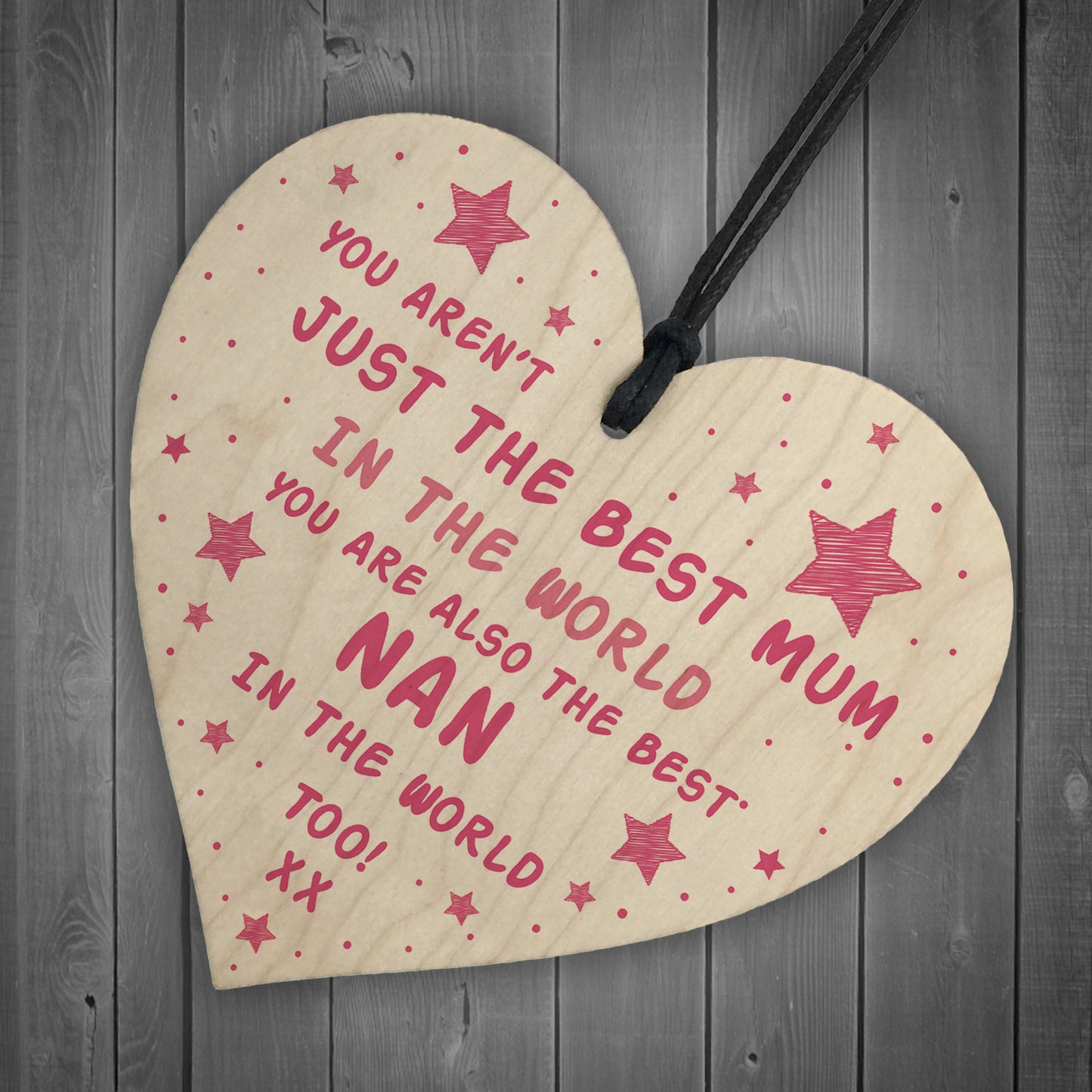Best Mum Nan Gift For Birthday Wooden Heart Gift For Her