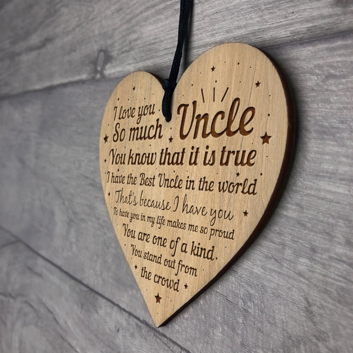 Novelty Uncle Gifts Engraved Heart Uncle Birthday Christmas Gift