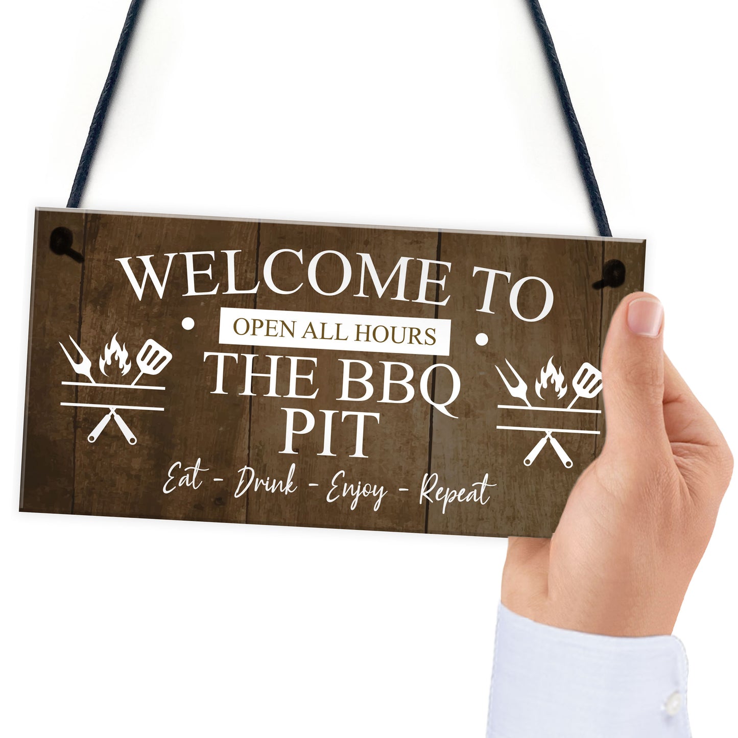 The BBQ Pit Hanging Outdoor Garden Barbecue Gift Sign