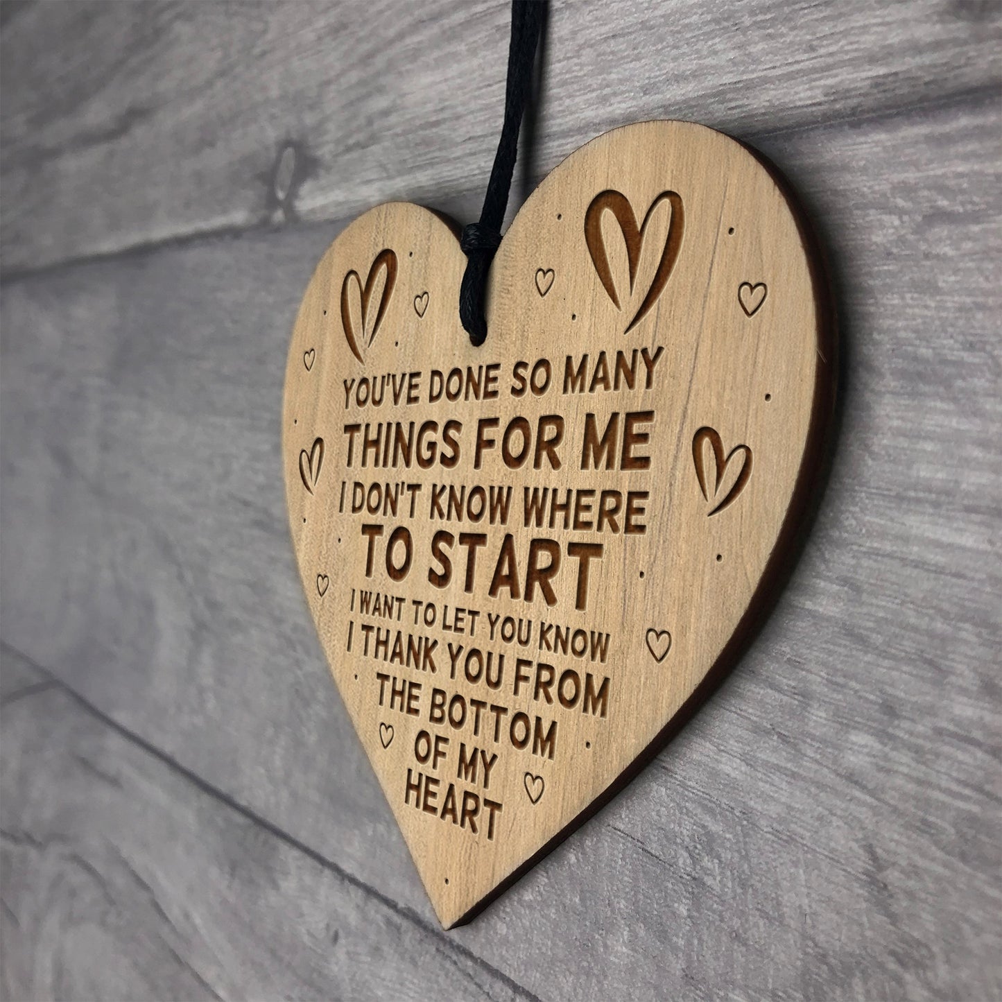 Special Thank You Friend Gift Engraved Heart Hanging Sign