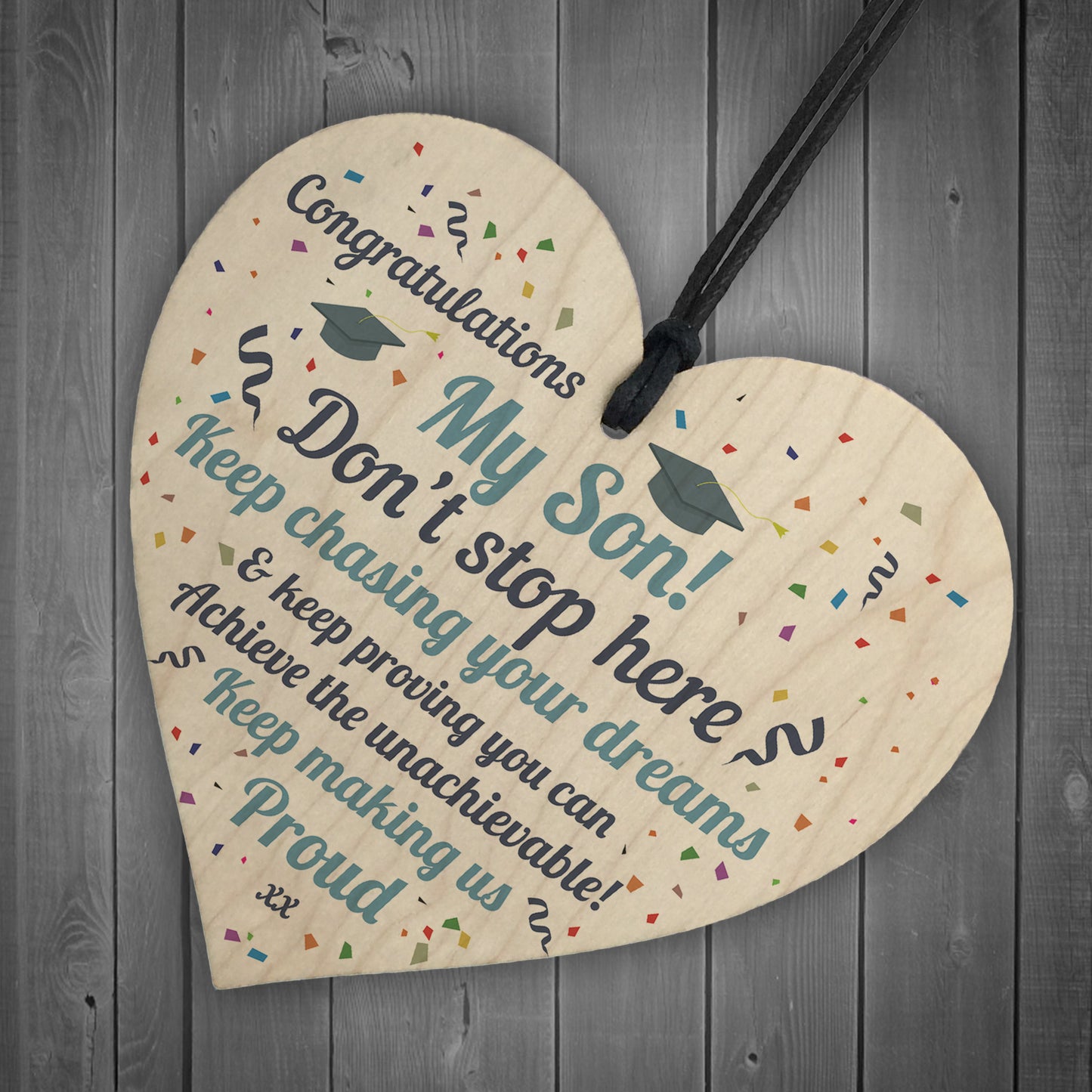 Graduation Gifts For Son Wooden Heart Plaque Congratulations