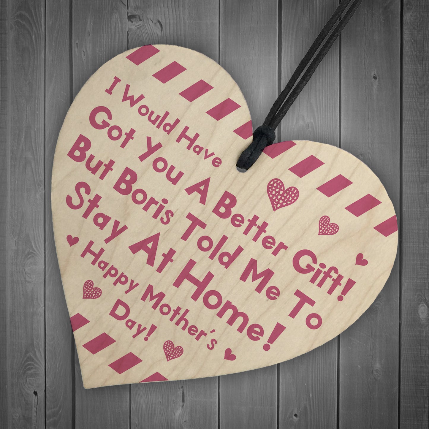 Funny Lockdown Mothers Day Gift For Mum Wood Heart Gifts