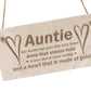 Auntie Gifts Aunt Aunty Birthday Christmas Gifts Wood Sign Gift