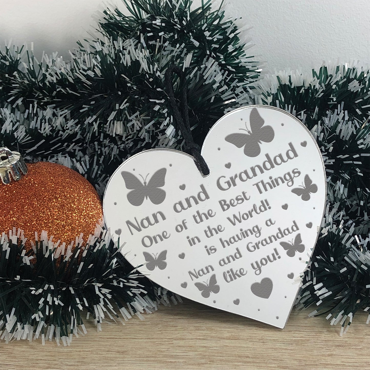 Gift For Nan And Grandad Birthday Christmas Engraved Heart