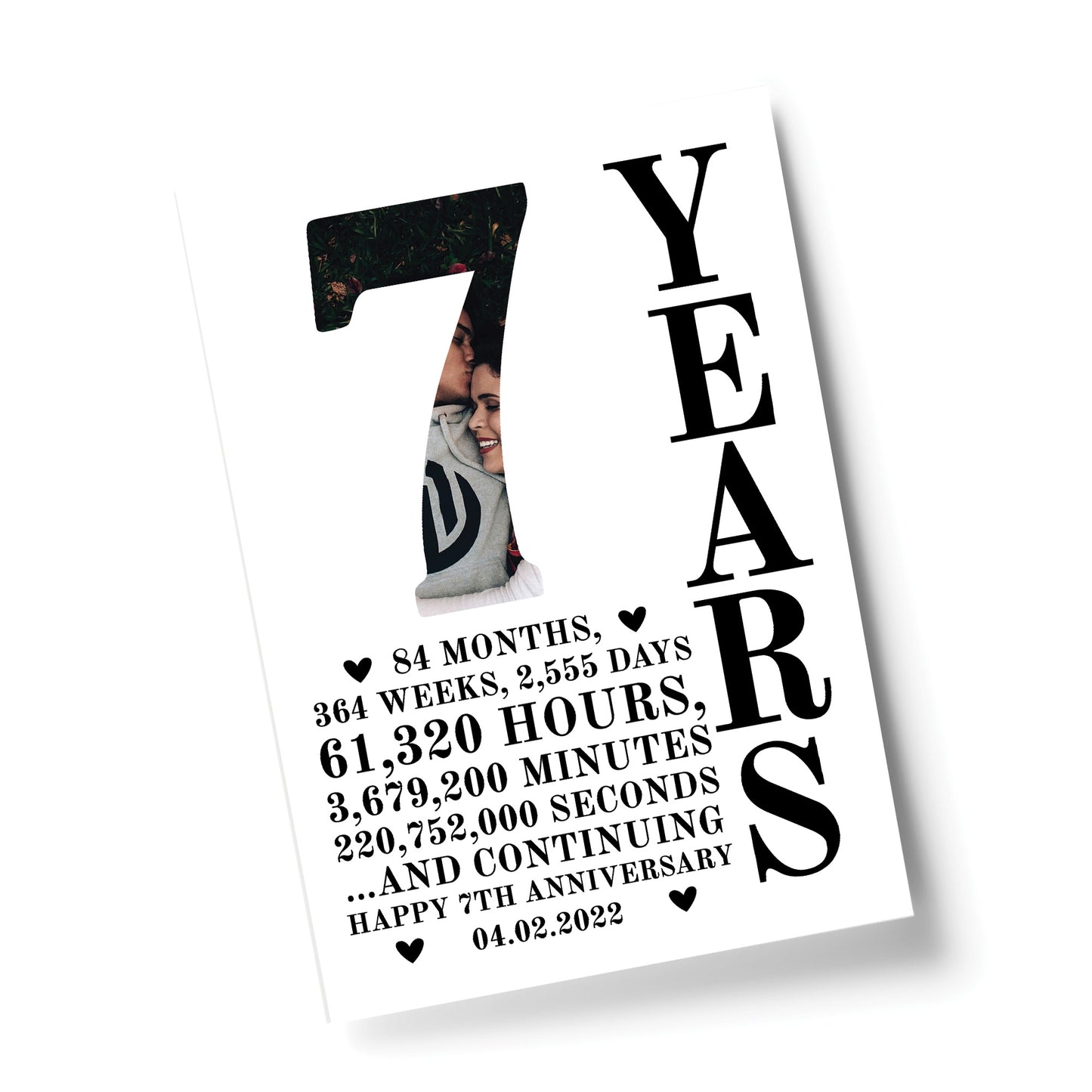 7th Anniversary Gift Print Personalised Photo Husband Wife