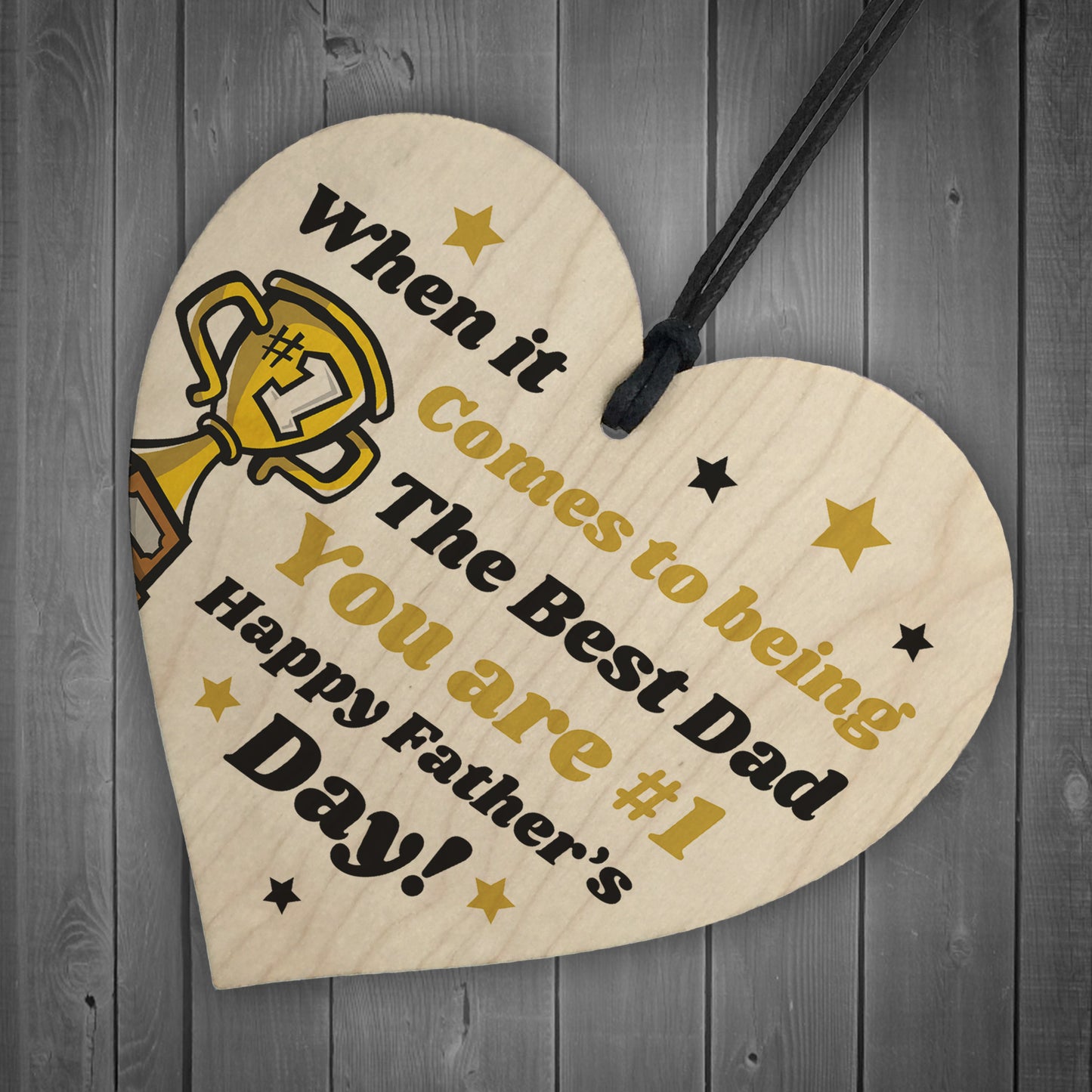 Fathers Day Gifts For Dad Daddy Father Wood Heart Thank You