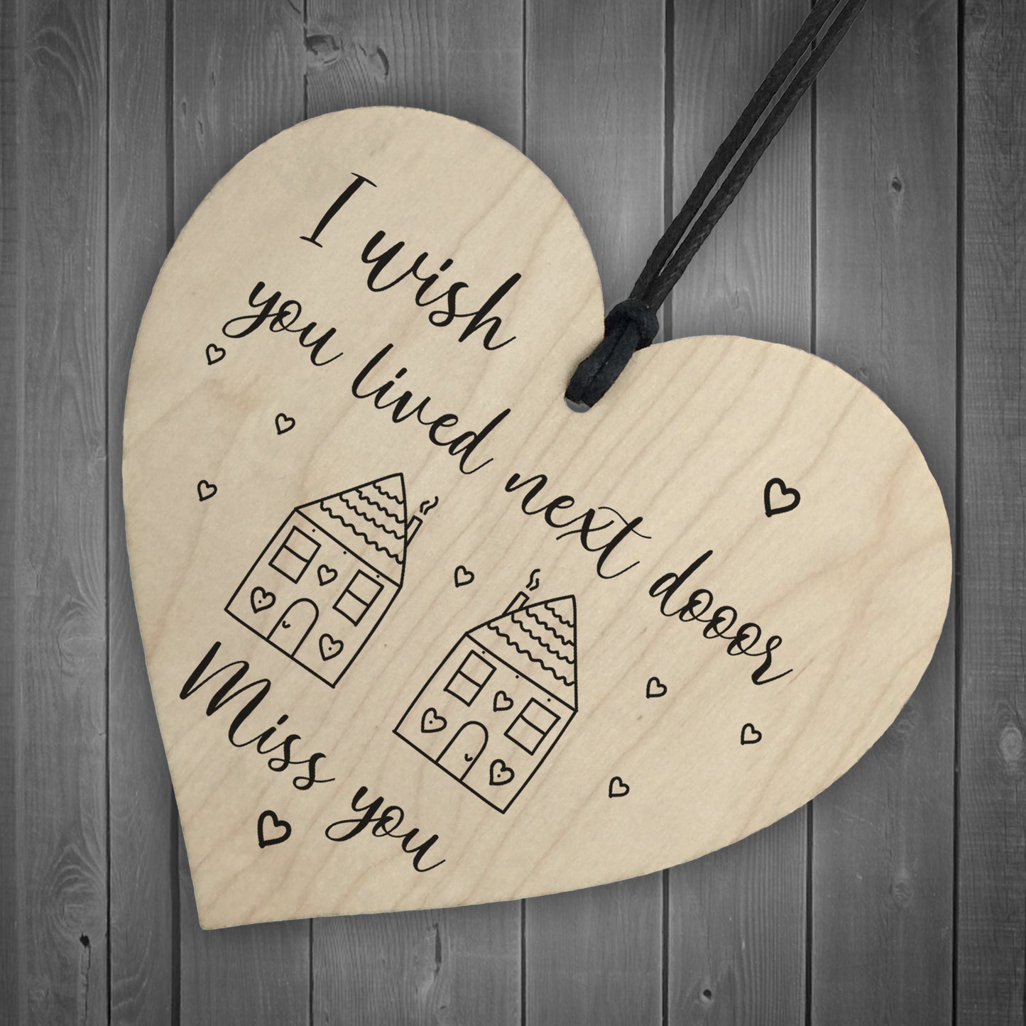 Best Friend Gift Wood Heart Miss You Best Friend Birthday Xmas