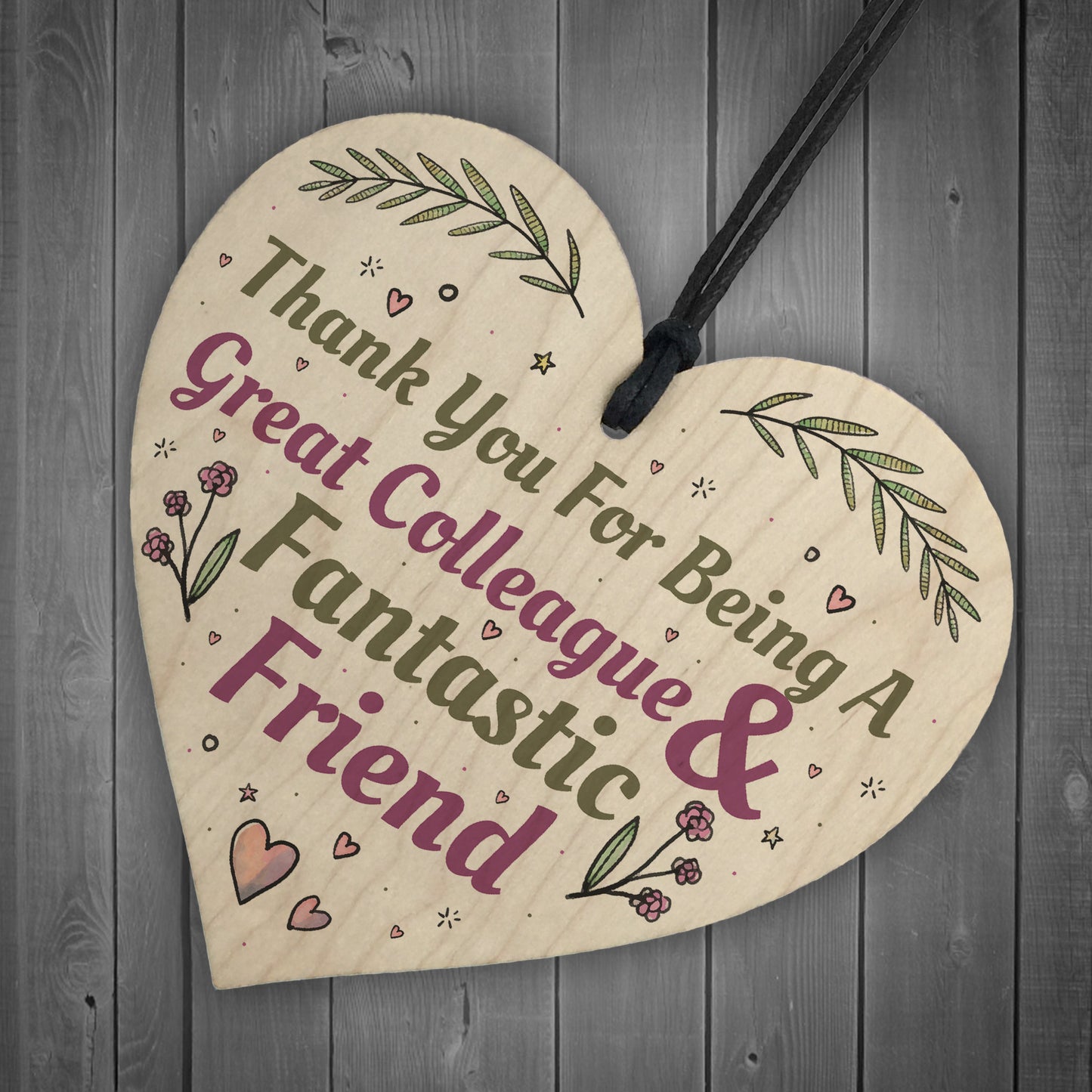 Great Colleague Friend Wooden Heart Sign Novelty Friendship Gift