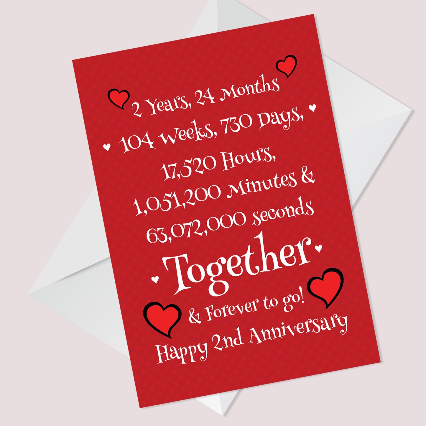 Funny 2nd Anniversary Card Husband Wife Boyfriend Girlfriend