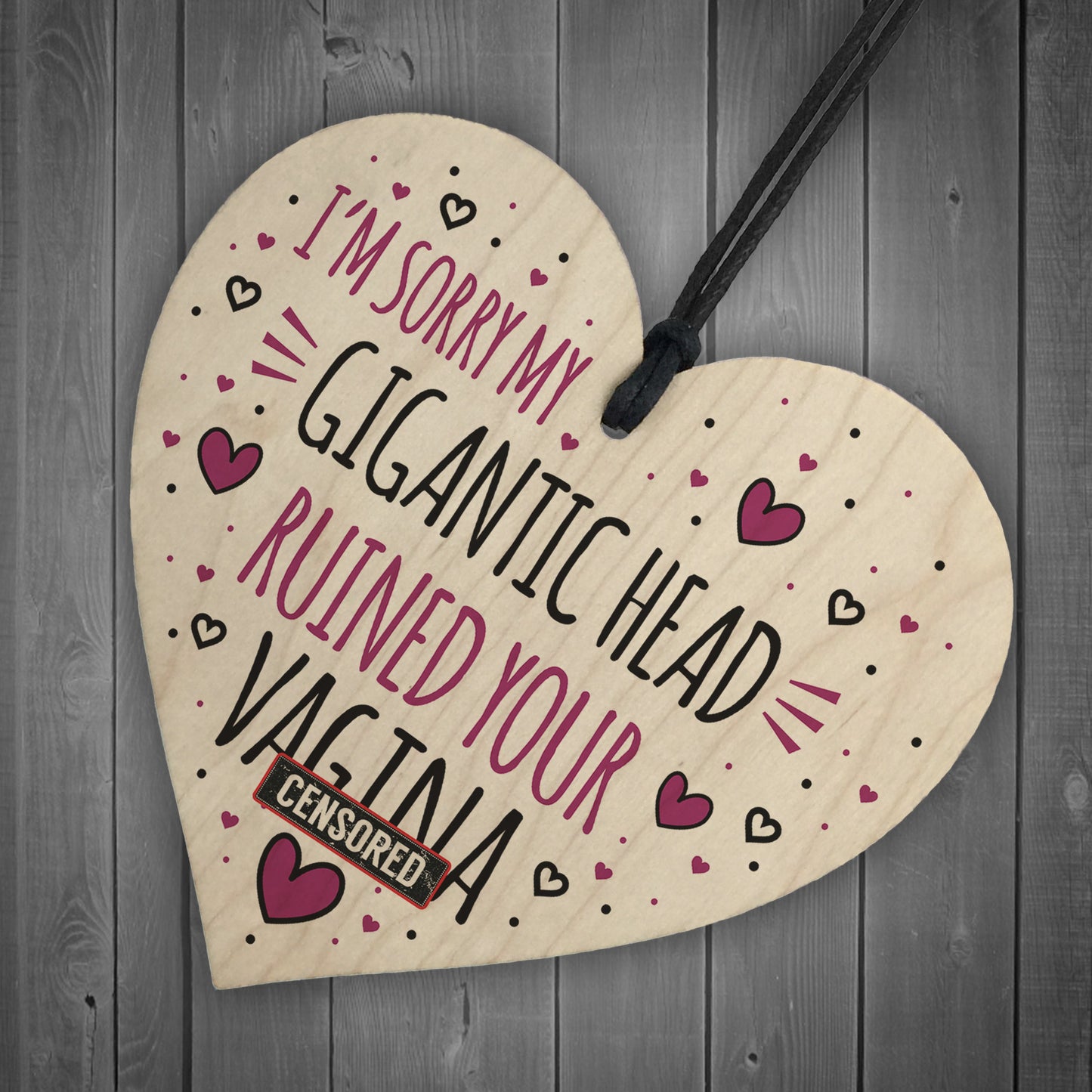Funny Rude Birthday Mothers Day Gift For Mum Wood Heart Gift
