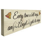 Bell Rings Angel Wings Wooden Freestanding Plaque Memorial Sign