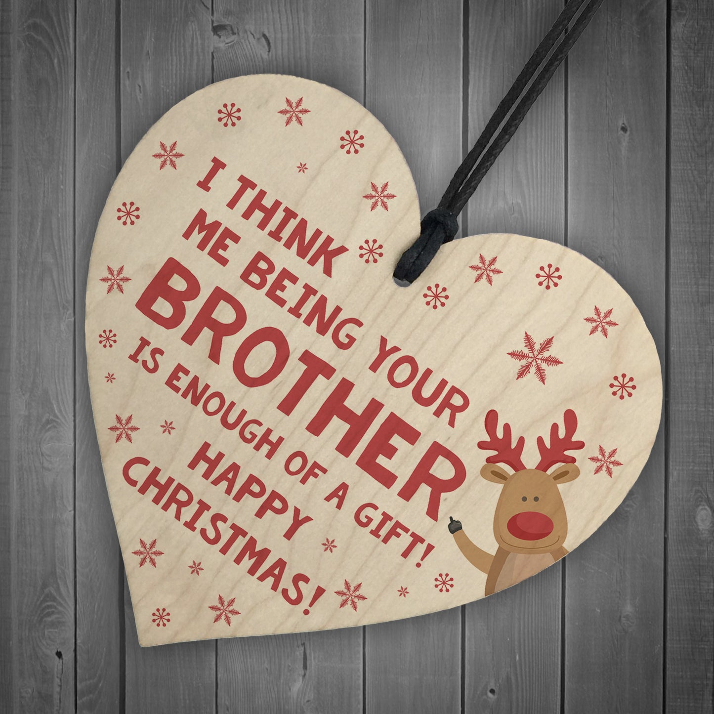 FUNNY Joke Christmas Gift For Sister Wood Heart Sister Gift