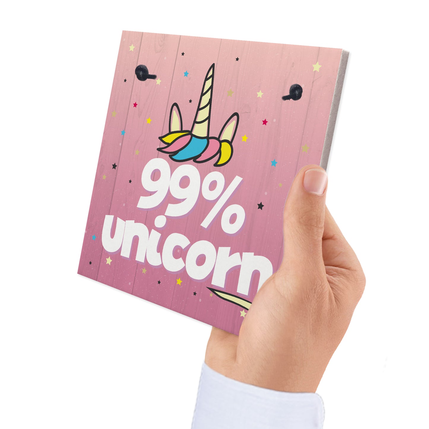 99% Unicorn Pink Art Hanging Wall Girls Bedroom Plaque Sign