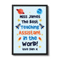 Personalised Best Teaching Assistant Gift Framed Print Space
