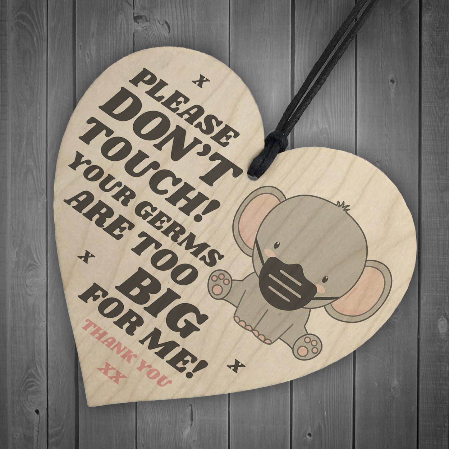 Please Don't Touch Your Germs Are Too Big Hanging Pram Tag