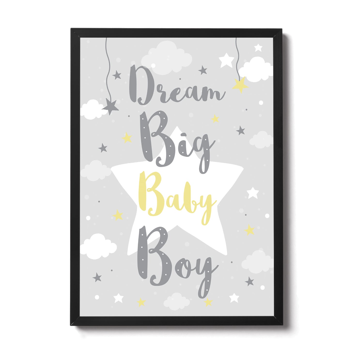 Framed Nursery Print For Boys Bedroom Grey Nursery Decor Boy