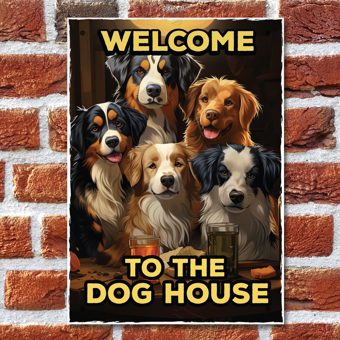 The Dog House Sign For Home Bar Funny Welcome Sign Pub Man Cave