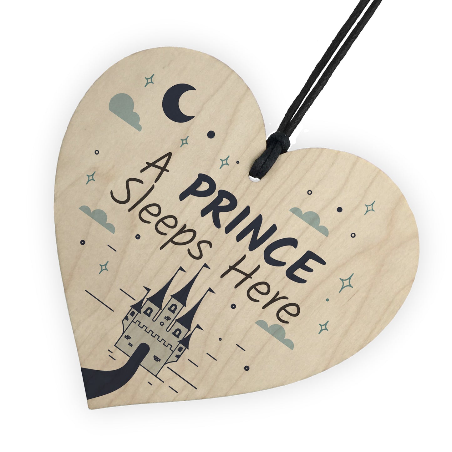 Prince Sleeps Here Plaque Boys Bedroom Accessory Blue Kids Wall