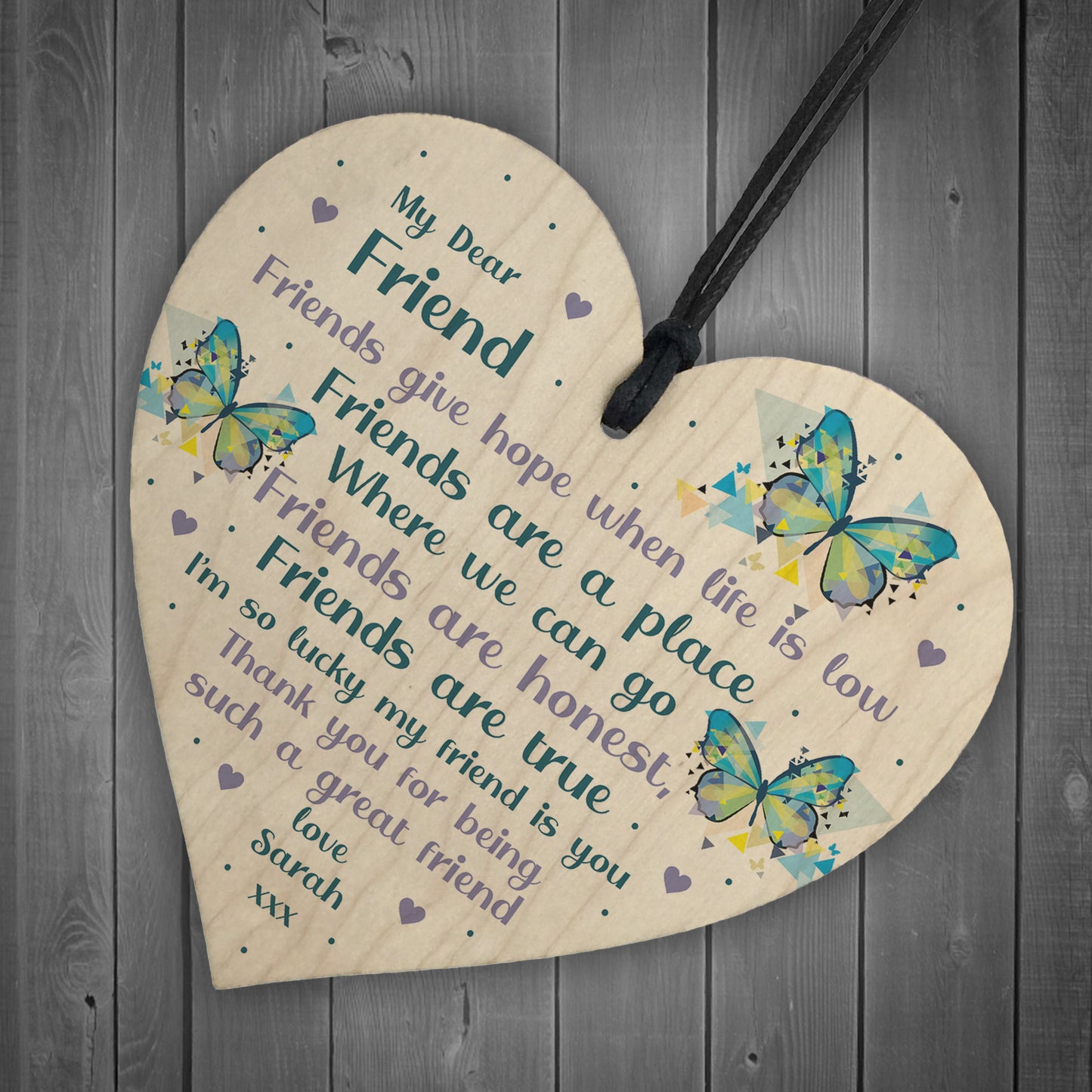 Best Friend Plaque Friendship Sign Personalised Heart Birthday