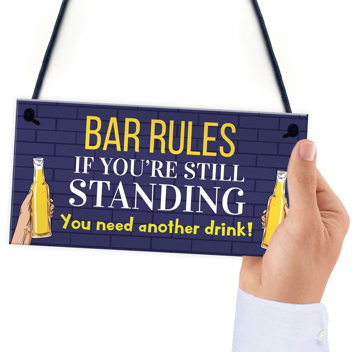 Bar Rules Sign For Home Bar Man Cave Funny Alcohol Sign