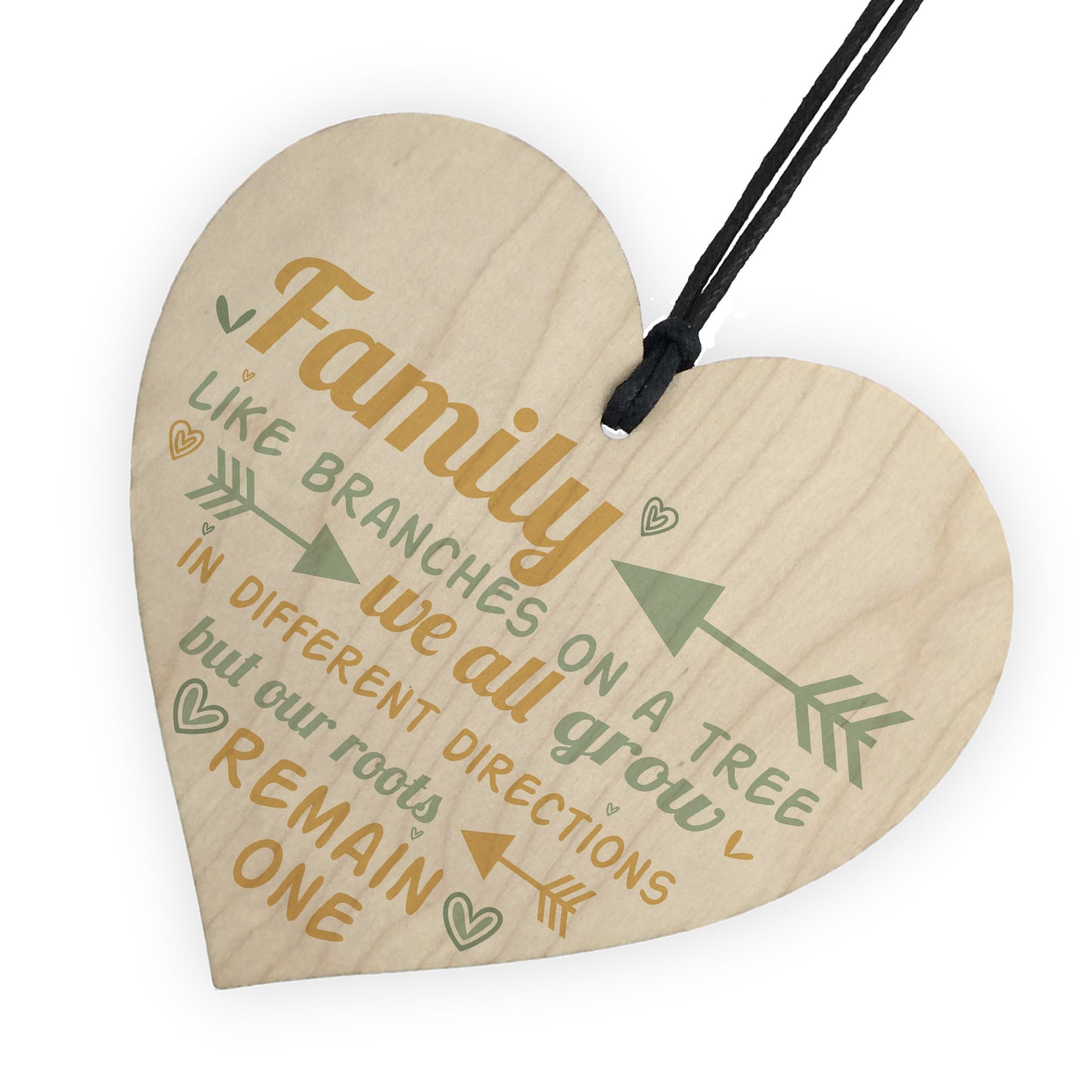 Family Remain One House Warming Wooden Hanging Heart Sign Gift