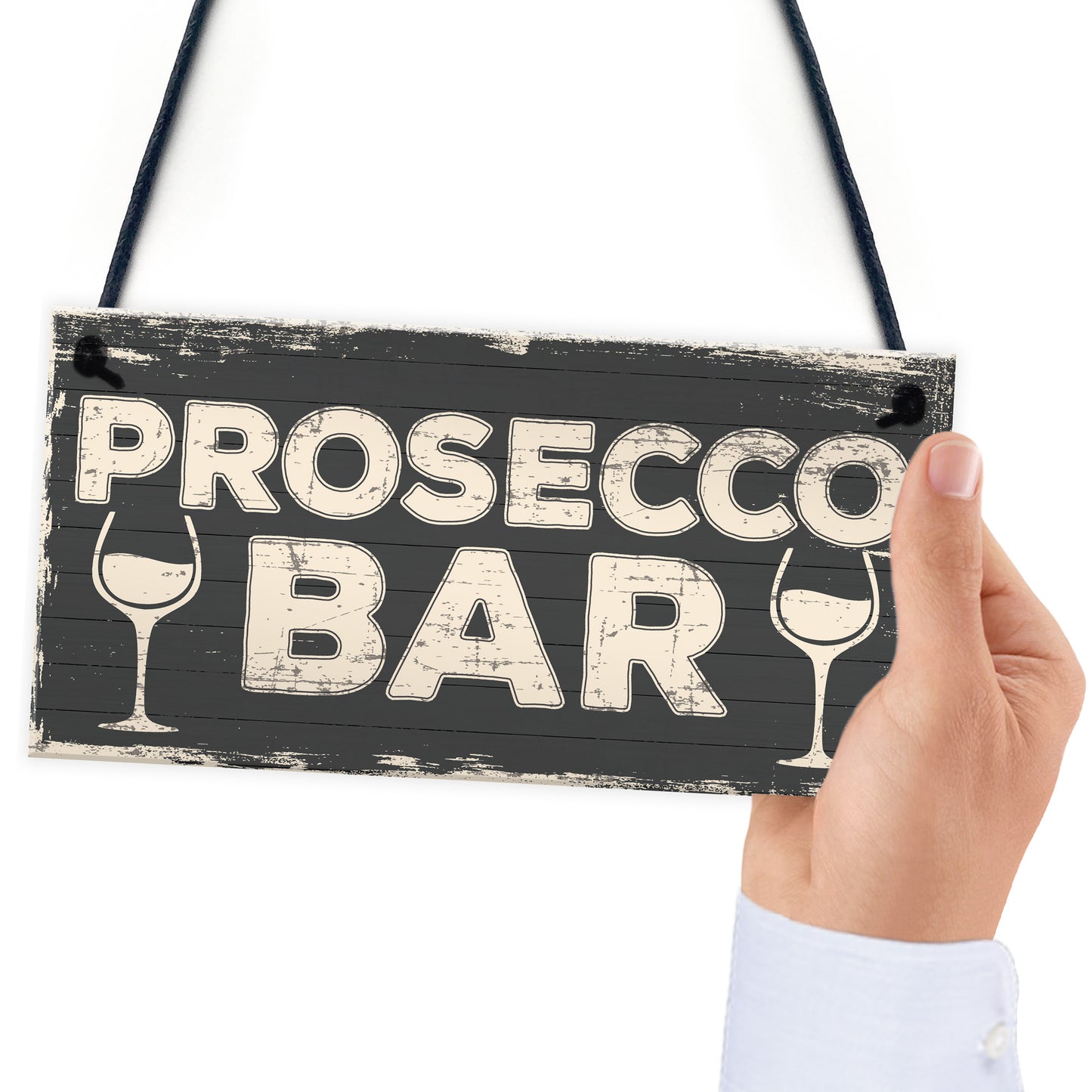 Prosecco Bar Vintage Rustic Hanging Plaque Home Bar Pub Sign