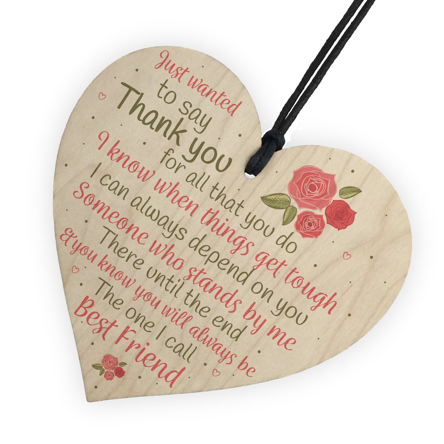 Friendship Thank You Gift Best Friend Plaque Wood Heart Sign