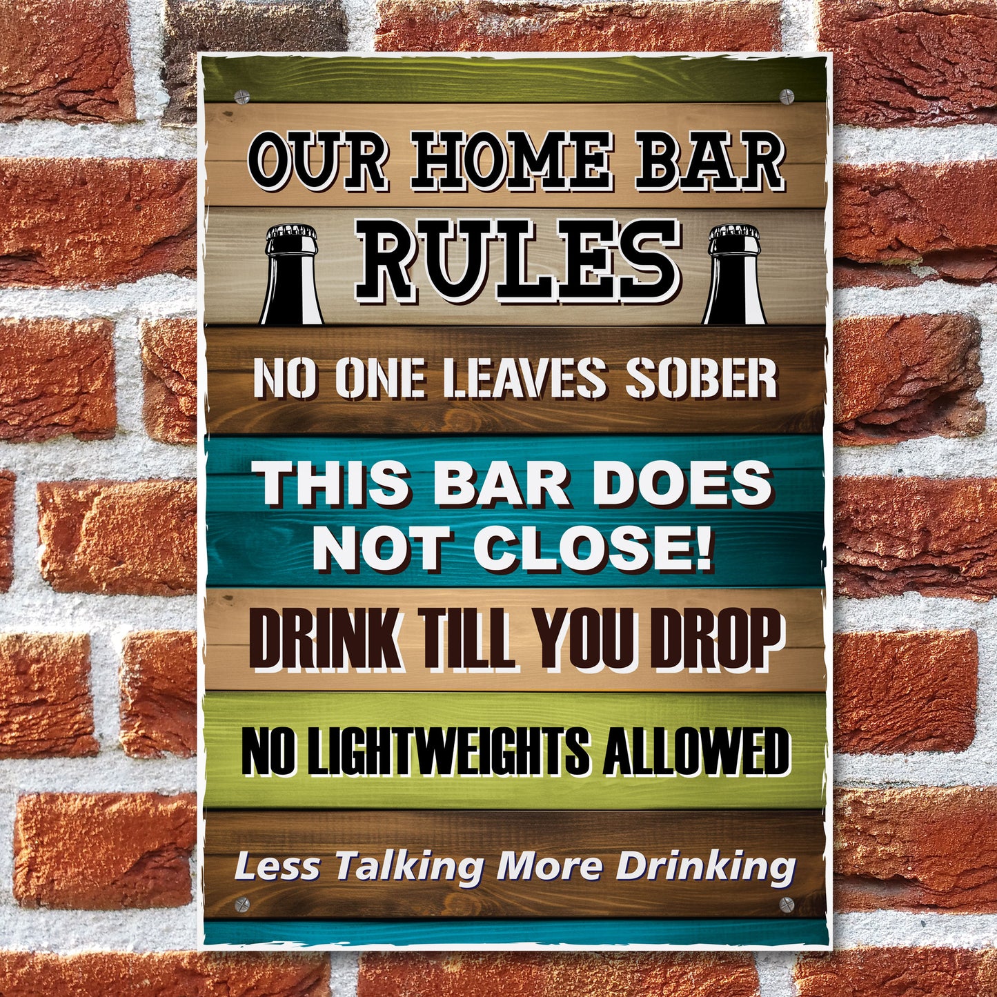 Our Home Bar Rules Funny Wall Sign Accessories for Home Bar Pub