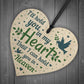 Mum Nan Dad Tribute Wood Heart Memorial Tree Decoration Plaque