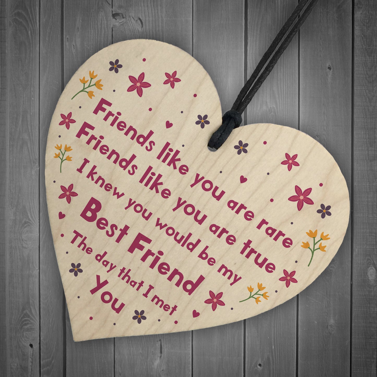 Best Friend Keepsake Gift Novelty Wood Heart Christmas Birthday