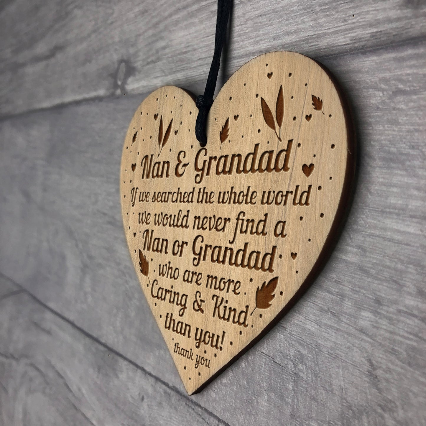 Nan And Grandad Birthday Gift Card Engraved Heart Nan Grandad
