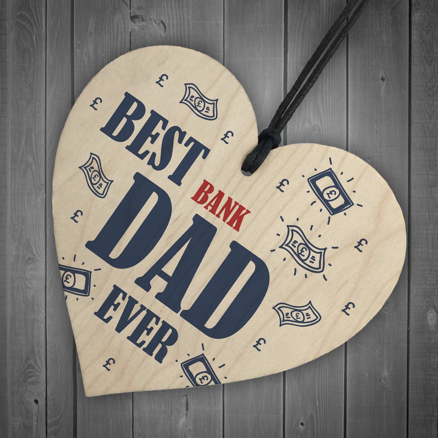 Funny Gift For Dad Novelty Wooden Heart Sign Birthday Dad Gift