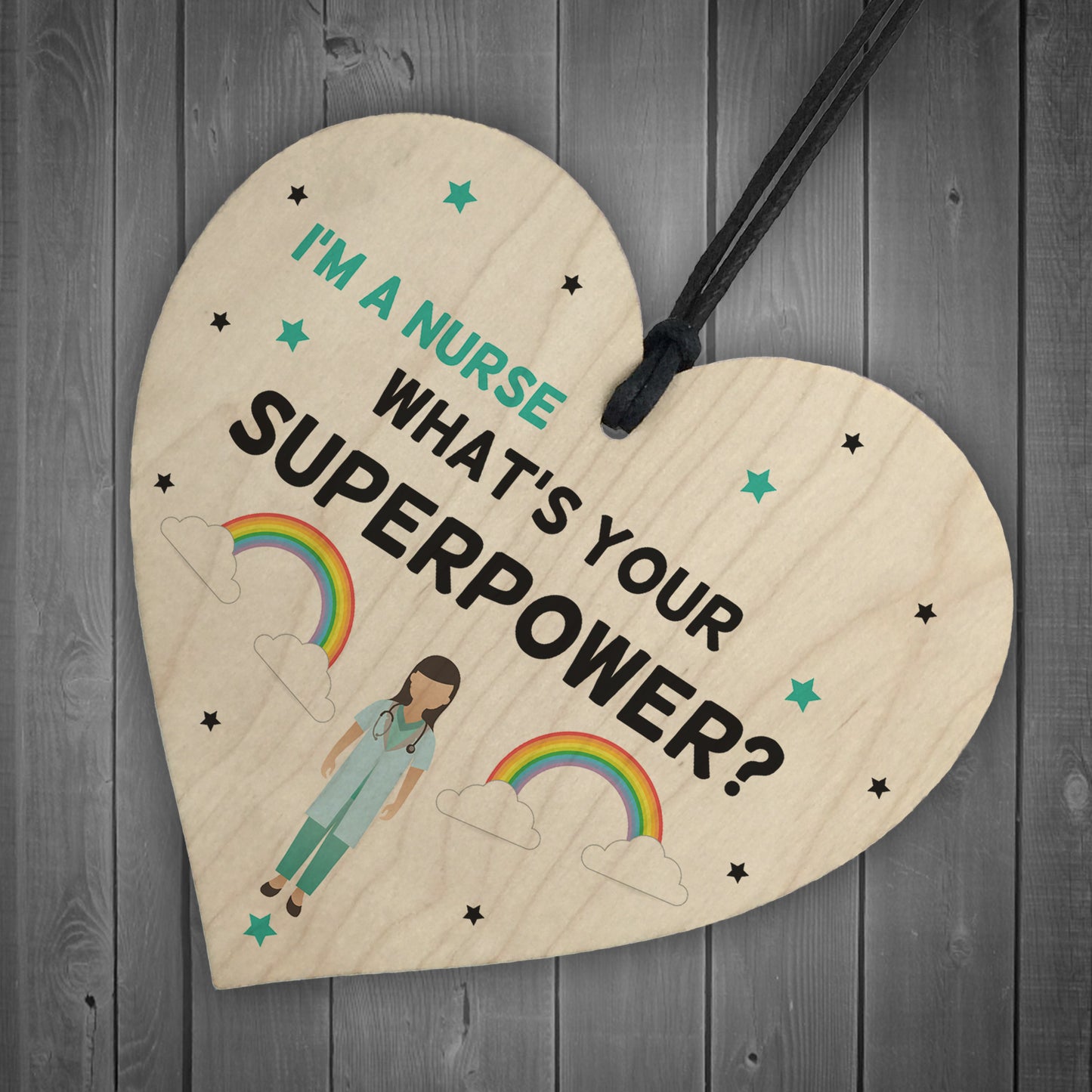 NHS Nurse Thank You Gift Wooden Heart Hospital Present