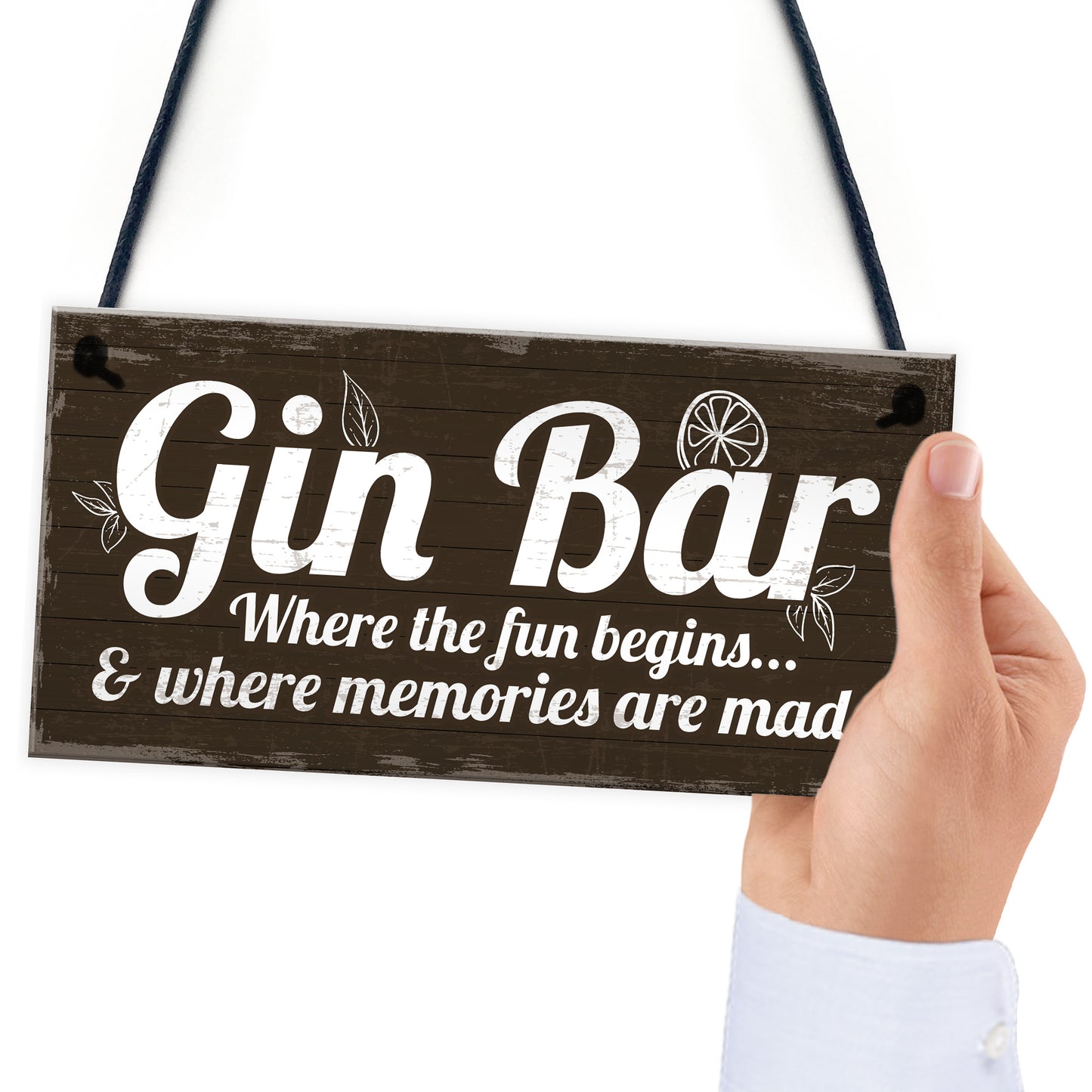 Gin Bar Sign Man Cave Bar Plaque Alcohol Novelty Shabby Gift