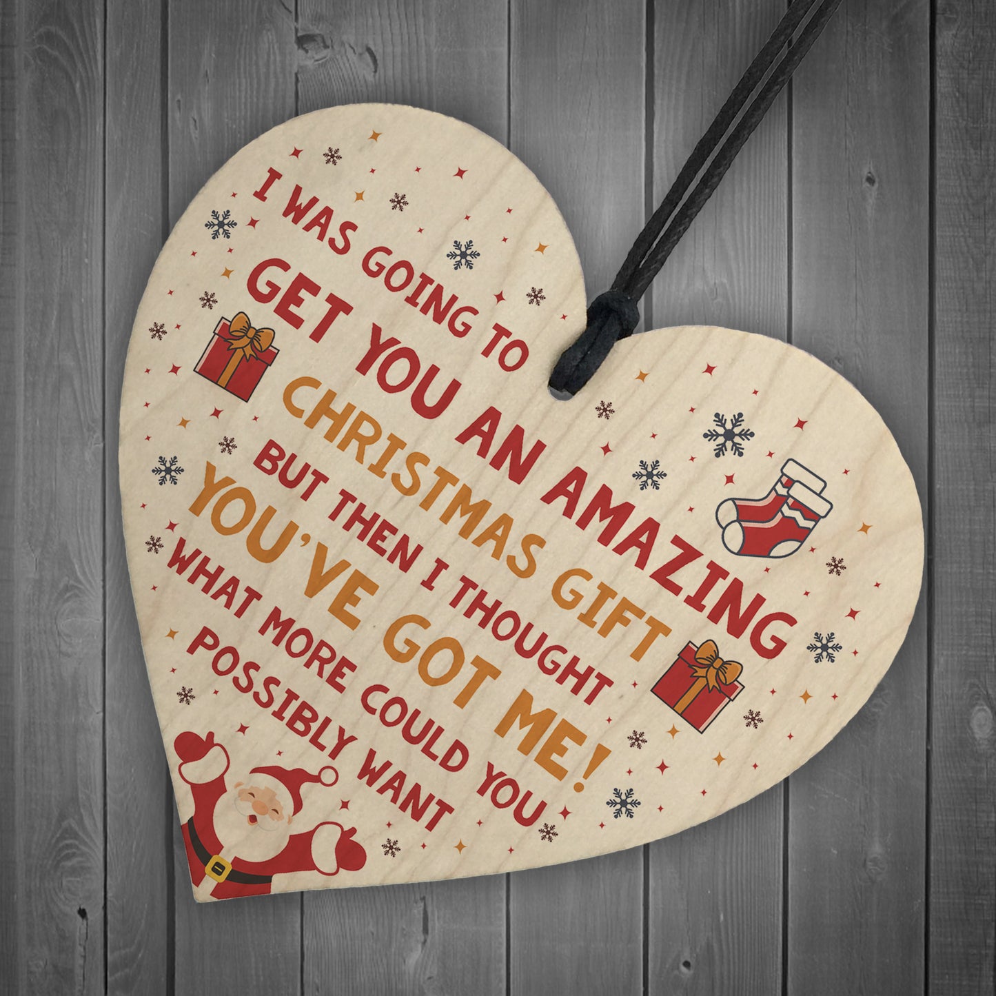 Funny Christmas Gift For Mum Dad Sister Brother Wooden Heart