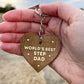 Step Dad Gifts Wooden Keyring Fathers Day Gift For Step Dad