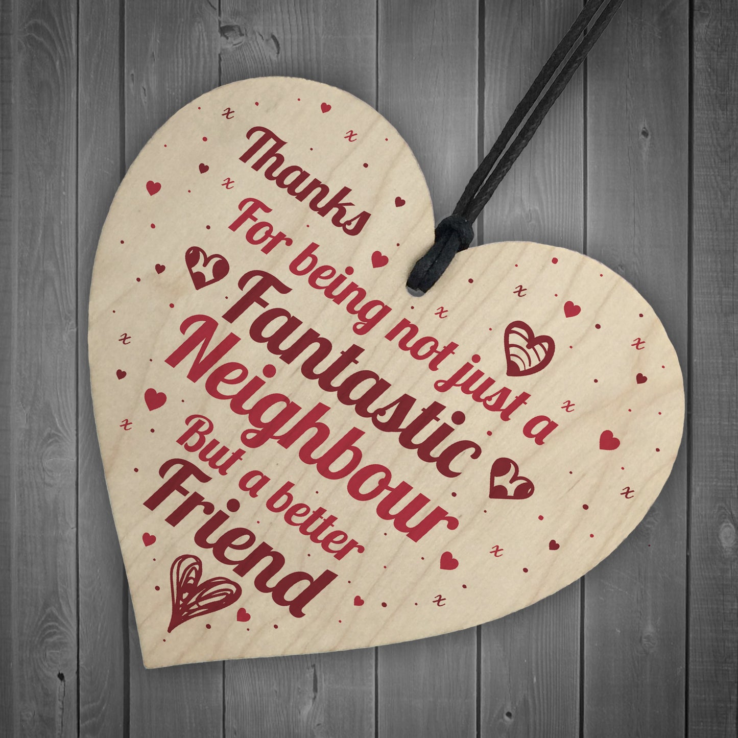 Fantastic Neighbour Friendship Gift Wood Heart Plaque THANK YOU