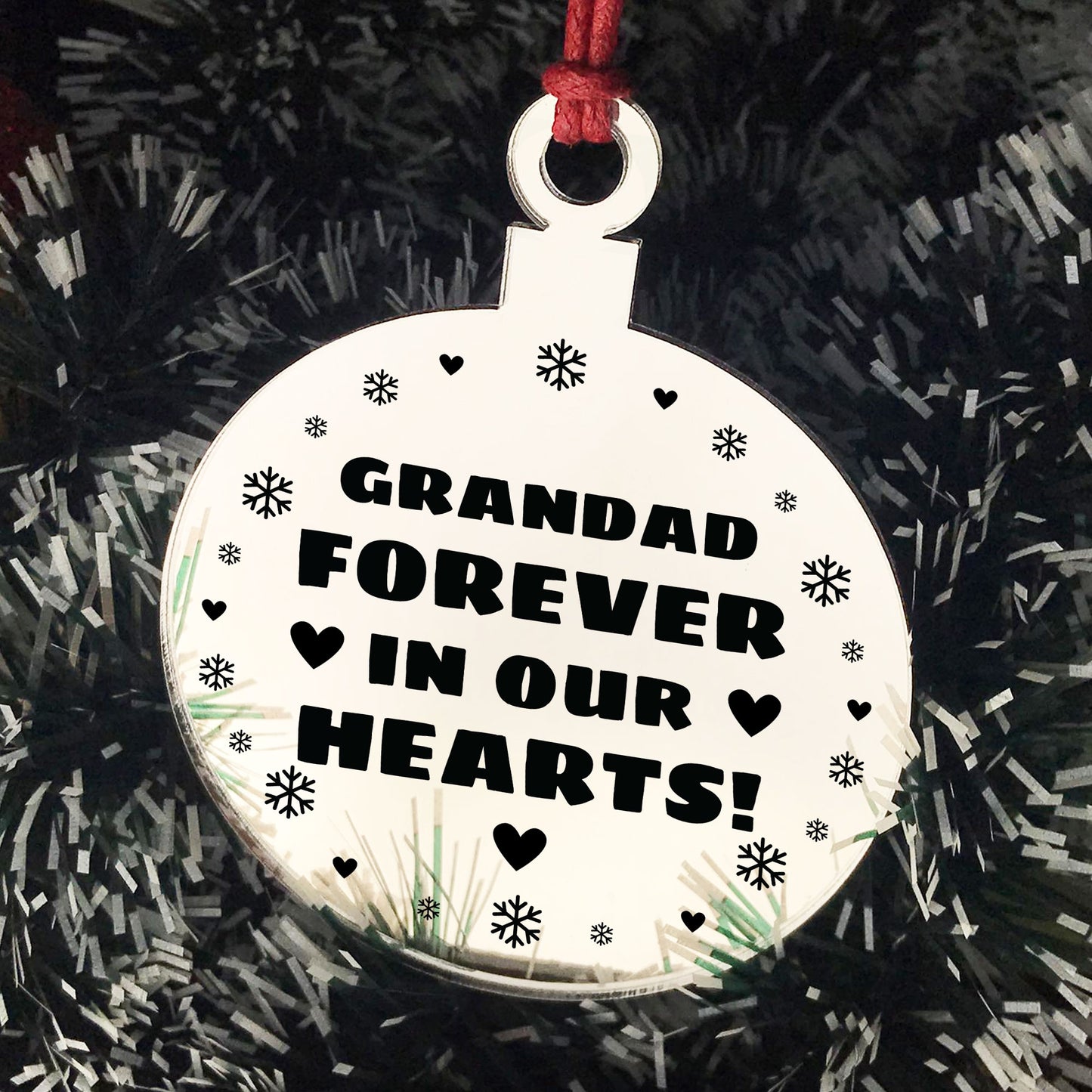 Hanging Acrylic Memorial Christmas Decoration For Grandad