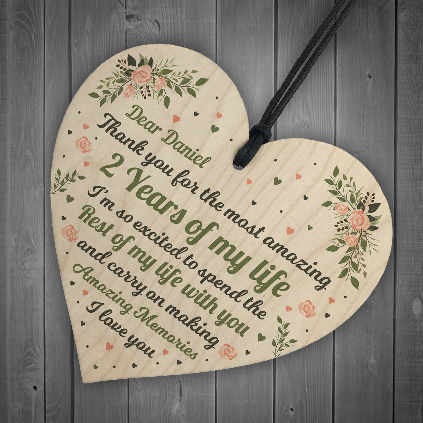 Personalised 1st 2nd Anniversary Gift For Husband Wife Boy Girl