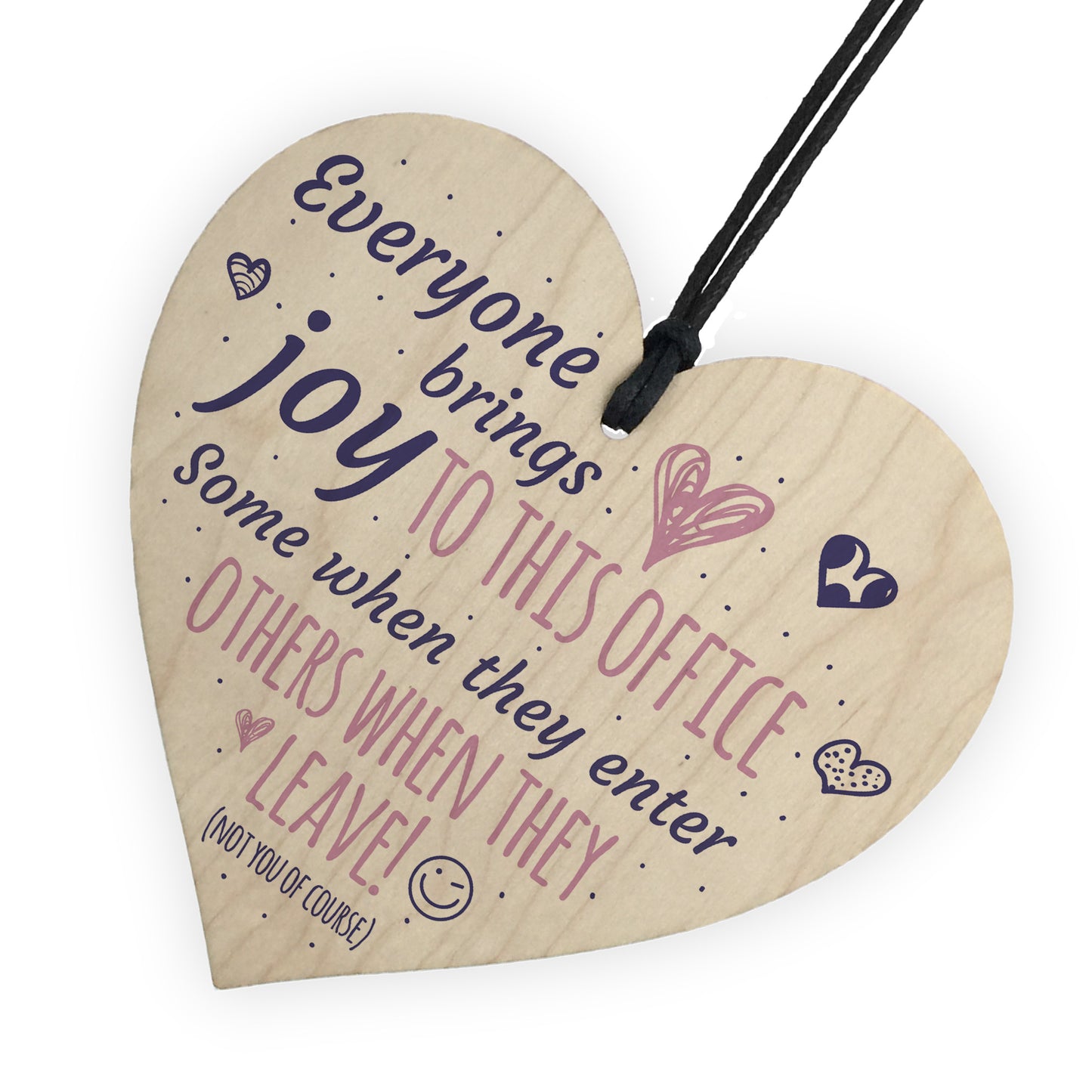 Bring Joy To The Office Novelty Wooden Heart Leaving Gift Plaque