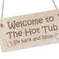Wooden Engraved Hot Tub Sign For Outside Garden Sign Wall Decor